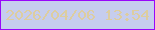 文字の大きさ：5、枠の色：9807fa、背景の色：c6cdee、文字の色：ddcda0 無料ブログパーツのブログ時計