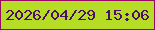 文字の大きさ：5、枠の色：980966、背景の色：b5dd25、文字の色：4f0e64 無料ブログパーツのブログ時計