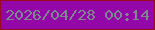 文字の大きさ：1、枠の色：980a20、背景の色：9307a8、文字の色：7e8790 無料ブログパーツのブログ時計
