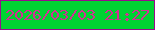 文字の大きさ：2、枠の色：980b8c、背景の色：00d332、文字の色：d23093 無料ブログパーツのブログ時計