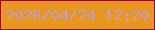 文字の大きさ：5、枠の色：980f1c、背景の色：e99621、文字の色：be9ec0 無料ブログパーツのブログ時計