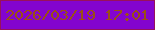 文字の大きさ：4、枠の色：98115c、背景の色：8304cf、文字の色：9a4f14 無料ブログパーツのブログ時計