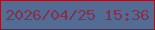 文字の大きさ：3、枠の色：981426、背景の色：536c94、文字の色：82324f 無料ブログパーツのブログ時計