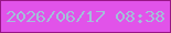 文字の大きさ：2、枠の色：981586、背景の色：e153e9、文字の色：a4bed9 無料ブログパーツのブログ時計