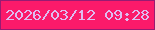 文字の大きさ：5、枠の色：981b72、背景の色：fb1a6a、文字の色：debbf0 無料ブログパーツのブログ時計
