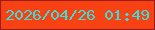 文字の大きさ：1、枠の色：981d1a、背景の色：f84214、文字の色：38ded7 無料ブログパーツのブログ時計