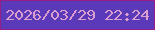 文字の大きさ：2、枠の色：981d87、背景の色：5b3aba、文字の色：dc9dd0 無料ブログパーツのブログ時計