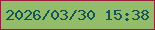 文字の大きさ：5、枠の色：981e3d、背景の色：93bd6a、文字の色：135457 無料ブログパーツのブログ時計