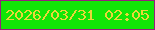 文字の大きさ：5、枠の色：981f7e、背景の色：12e607、文字の色：e9d739 無料ブログパーツのブログ時計