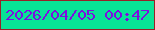 文字の大きさ：4、枠の色：982027、背景の色：08e396、文字の色：7d0ee0 無料ブログパーツのブログ時計