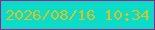 文字の大きさ：1、枠の色：982091、背景の色：0adcc7、文字の色：d5c429 無料ブログパーツのブログ時計