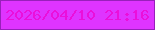 文字の大きさ：4、枠の色：9820bb、背景の色：df34ff、文字の色：eb0fdb 無料ブログパーツのブログ時計