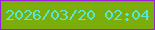 文字の大きさ：5、枠の色：9822d8、背景の色：7bae0b、文字の色：59e6d7 無料ブログパーツのブログ時計