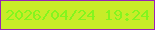 文字の大きさ：5、枠の色：9823b7、背景の色：c8ec29、文字の色：84f51e 無料ブログパーツのブログ時計