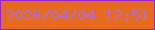 文字の大きさ：1、枠の色：9823cc、背景の色：e7691e、文字の色：ad6ecd 無料ブログパーツのブログ時計