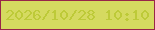 文字の大きさ：2、枠の色：982549、背景の色：d5da60、文字の色：bdca38 無料ブログパーツのブログ時計