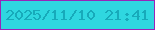 文字の大きさ：4、枠の色：9825b9、背景の色：2fd7e0、文字の色：17aaba 無料ブログパーツのブログ時計