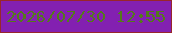 文字の大きさ：4、枠の色：98262b、背景の色：8320b1、文字の色：537b19 無料ブログパーツのブログ時計