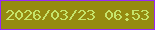 文字の大きさ：4、枠の色：9828f8、背景の色：958b10、文字の色：c6e36a 無料ブログパーツのブログ時計