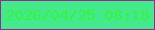 文字の大きさ：5、枠の色：982991、背景の色：43e98b、文字の色：36f541 無料ブログパーツのブログ時計