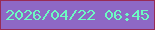 文字の大きさ：3、枠の色：982b55、背景の色：8e68c5、文字の色：6dfac2 無料ブログパーツのブログ時計