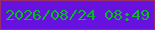 文字の大きさ：3、枠の色：982d67、背景の色：6611dd、文字の色：09b824 無料ブログパーツのブログ時計