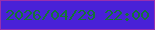 文字の大きさ：2、枠の色：982eae、背景の色：4921d7、文字の色：157438 無料ブログパーツのブログ時計