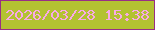 文字の大きさ：4、枠の色：982f85、背景の色：b3c231、文字の色：f8aae6 無料ブログパーツのブログ時計