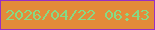 文字の大きさ：4、枠の色：982fc5、背景の色：e38b3a、文字の色：86da85 無料ブログパーツのブログ時計