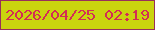 文字の大きさ：5、枠の色：98305b、背景の色：cad40e、文字の色：d32d55 無料ブログパーツのブログ時計