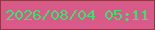 文字の大きさ：5、枠の色：983244、背景の色：d85a88、文字の色：3be26f 無料ブログパーツのブログ時計