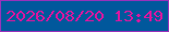 文字の大きさ：1、枠の色：9832bb、背景の色：01589c、文字の色：d817a0 無料ブログパーツのブログ時計