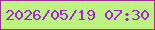 文字の大きさ：3、枠の色：983392、背景の色：bdf481、文字の色：a221e3 無料ブログパーツのブログ時計