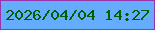 文字の大きさ：3、枠の色：9833a9、背景の色：66acfe、文字の色：006001 無料ブログパーツのブログ時計