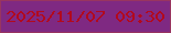 文字の大きさ：1、枠の色：983560、背景の色：7f2982、文字の色：b2091d 無料ブログパーツのブログ時計