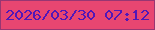 文字の大きさ：5、枠の色：983672、背景の色：e84671、文字の色：5117b7 無料ブログパーツのブログ時計