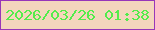 文字の大きさ：3、枠の色：9837b9、背景の色：f4d6bd、文字の色：53ec4c 無料ブログパーツのブログ時計