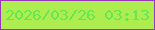 文字の大きさ：5、枠の色：9838bd、背景の色：aeed4f、文字の色：65e652 無料ブログパーツのブログ時計