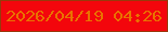 文字の大きさ：2、枠の色：98390b、背景の色：f3060c、文字の色：e97200 無料ブログパーツのブログ時計