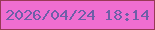 文字の大きさ：4、枠の色：983956、背景の色：ef6ed1、文字の色：6f5ea8 無料ブログパーツのブログ時計