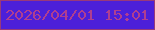 文字の大きさ：1、枠の色：98397a、背景の色：4c1fd9、文字の色：af3e90 無料ブログパーツのブログ時計