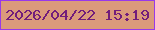 文字の大きさ：3、枠の色：9839e9、背景の色：db9a7b、文字の色：721d7b 無料ブログパーツのブログ時計