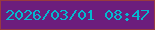 文字の大きさ：3、枠の色：983a3f、背景の色：6c1d7d、文字の色：04b9cf 無料ブログパーツのブログ時計