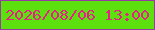 文字の大きさ：1、枠の色：983aa5、背景の色：5ce00e、文字の色：e81f87 無料ブログパーツのブログ時計