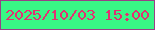 文字の大きさ：5、枠の色：984086、背景の色：38f785、文字の色：e33072 無料ブログパーツのブログ時計
