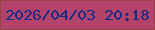 文字の大きさ：5、枠の色：984242、背景の色：b3436b、文字の色：122b89 無料ブログパーツのブログ時計