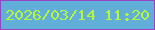 文字の大きさ：4、枠の色：9842c4、背景の色：61afd8、文字の色：b4f73c 無料ブログパーツのブログ時計