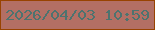 文字の大きさ：2、枠の色：984301、背景の色：b36f64、文字の色：4d736f 無料ブログパーツのブログ時計