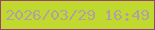 文字の大きさ：2、枠の色：984371、背景の色：bfd92f、文字の色：b1a1a5 無料ブログパーツのブログ時計