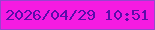 文字の大きさ：1、枠の色：9843cf、背景の色：f51be2、文字の色：5a0caa 無料ブログパーツのブログ時計